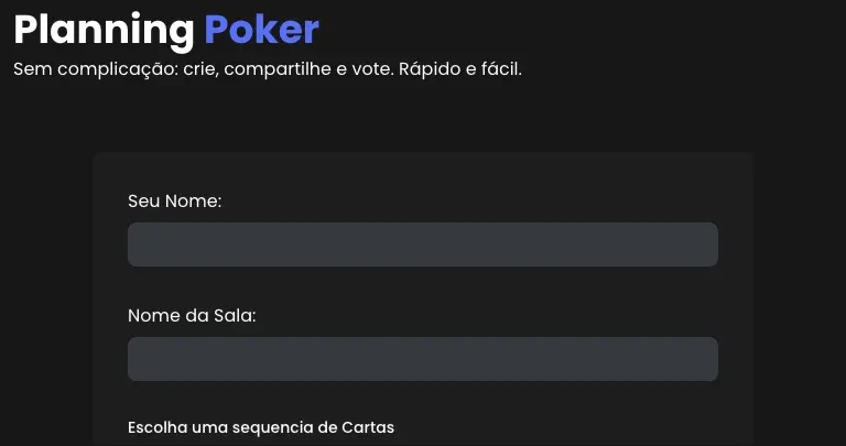 Planning Poker tool interface