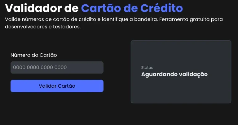 Credit Card Validator tool interface